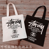 现货 日本潮牌STUSSY手提袋单肩包环保购物袋 书包有拉链内袋