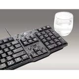 防水电脑有线键盘鼠标套装Logitech罗技K100圆口键盘PS/2黑色超薄