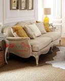 美式乡村客厅实木三人双人北欧大户型法式复古组合欧式麻布艺沙发