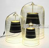 吊灯客厅餐厅工程LED节能电镀创意现代中式镀金鸟笼吊灯特价H