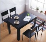 现代家居实木颗粒板简约板式长方形餐桌椅组合餐厅餐桌椅上海包邮