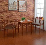 新中式单人沙发椅子休闲咖啡桌椅组合三件套仿实木卧室阳台桌椅