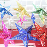 幼儿园环境布置立体镭射五角星吊饰挂饰商场超市酒吧节日装饰星星