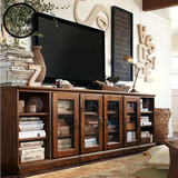 实木电视柜组合现代复古做旧全实木客厅电视柜简约美式乡村特价
