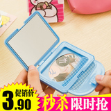韩版卡通化妆镜随身便携式小镜子可爱折叠式镜子带梳子套装女学生