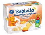 （现货）德国Bebivita贝唯他水蜜桃酸奶100g*4预防宝宝便秘助消化