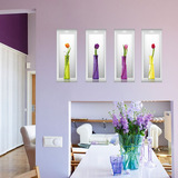 3D立体墙贴客厅楼梯墙壁装饰墙贴纸卧室温馨花瓶仿真盆栽个性贴画