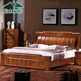 高档橡木实木床 高箱床储物气动双人床 1.5M1.8米卧室豪华大婚床