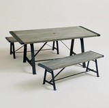 美式乡村北欧风格实木餐桌 工作台办公桌 铁艺咖啡桌 餐厅桌椅