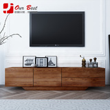 欧格贝思全实木电视柜现代简约胡桃木色北欧家具客厅1.6m1.8米
