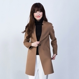 双面羊绒大衣女修身显瘦简约气质韩版羊毛上衣毛呢子外套秋季新款