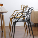 xs透明水晶椅塑料椅子靠背电脑椅创意休闲椅成人会议椅餐椅可叠加