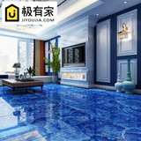 佛山蓝色海洋瓷砖紫罗红全抛釉地板砖800X800客厅防滑地砖 黑金花