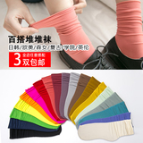 夏季薄款堆堆袜韩国松口卷边中筒袜套日本原单日系天鹅绒短袜子女