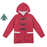 安奈儿女童装秋冬装加绒加厚30%羊毛衫开衫外套大衣AG444356