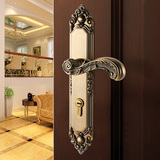 德国EKF 古典室内卧室门锁欧式房门锁复古擦色黄古铜把手锁