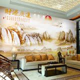 定制中式风景山水大型壁画办公室公司大堂客厅装修电视背景墙贴纸