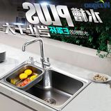 单槽304厨房不锈钢水槽套餐台下台上盆加厚洗菜盆洗碗池加大水槽