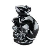 陶瓷鼠十二12生肖摆件黑色属相鼠小动物工艺品摆设雕塑黑瓷鼠摆件