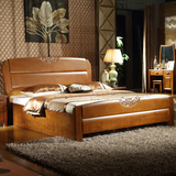 高档储物床 1.8米1.5米实木床 橡木床 高箱床 双人床 婚庆床