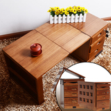 迷你折叠桌实木办公室小型抽屉储物柜多功能折叠柜茶水桌炕桌茶几