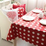 米奇圆点 餐桌布纯棉布艺盖布方桌布椅套现代简约红色时尚 定做
