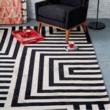 时尚欧式宜家黑白格子地毯客厅茶几沙发地毯卧室床边手工地毯定制