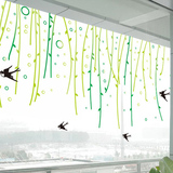 幼儿园玻璃墙贴纸装饰 柳叶燕子 儿童房间卧室床头天花板吊顶贴花