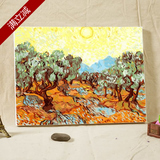 自油自画 数字油画diy手绘包邮风景梵高黄色天空和太阳下的橄榄树