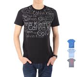 Calvin Klein CK男士文化图案V领圆领短袖T恤修身 美国代购 正品