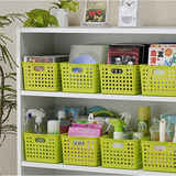 日本进口INOMATA杂物收纳篮厨房收纳筐收纳盒 塑料整理箱储物箱