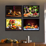 厨房餐厅装饰画水果汁挂画奶茶甜品店墙画壁画 清新水果葡萄 包邮