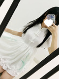 【SanKouSan】：纯白素色【若水仙】印花古风少女飘逸仙女连衣裙