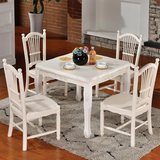 实木餐桌椅组合小户型简约现代方桌折叠桌子正方形白色饭桌椅