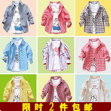 男童衬衫长袖韩版女宝宝格子衬衣婴儿童装春秋外套上衣潮1-2-3岁0