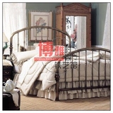 欧式简约复古铁艺床铁架床卧室儿童床双单人床家居家具钢木床特价