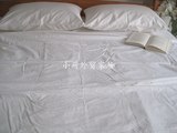 外贸日式夏用竹纤维贡缎双人白色被套220*240加大床单枕套四件套