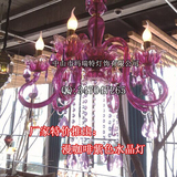 东南亚吊灯漫咖啡紫色吊灯餐厅KTV咖啡店酒吧LED彩色装饰水晶灯
