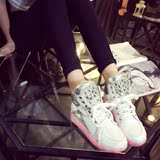 2016春秋新款发光鞋LED灯荧光圆头系带韩版夜光女靴平跟低帮女鞋
