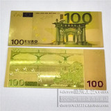 100面值欧洲钞票货币Euro金箔彩色纸币纪念币外国钱币收藏品美金