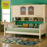 我爱我家儿童床芬兰松木衣柜床清新田园风多功能组合床1.35*2米
