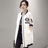 2016新款品牌女装秋款韩国棒球服外套秋天修身学生秋季中长款风衣
