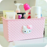 HELLO KITTY凯蒂猫塑料浴室挂篮粉色收纳筐厨房桌面置物篮收纳盒