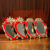婚庆用品 新娘化妆镜 桃心红镜子 喜庆 结婚镜子 红镜子 上头镜子
