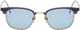 美国代购16春夏Thom Browne 18K Gold 蓝色镜片黄金拼接太阳眼镜