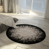 设计师原创地毯黑白床边书房创意手工个性天然牛皮圆形订制