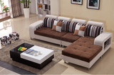 布艺沙发简约现代小户型客厅转角组合沙发可拆洗特价四个凳子沙发
