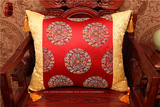 中式古典红木实木仿古家具沙发床头靠枕靠垫抱枕靠背腰枕绸缎含芯