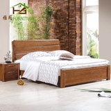 雅阁 美国红橡木全实木床 1.8米双人床 简约现代婚床 家具新品