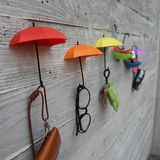 2份包邮 创意雨伞造型粘贴挂钩 彩色收纳支架墙壁装饰品 挂钥匙